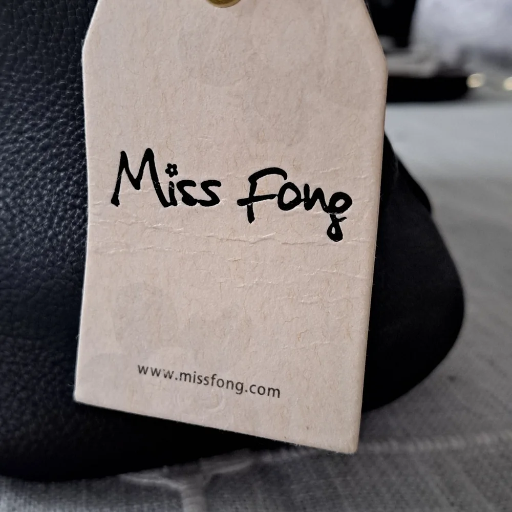 Miss Fong Stroller Organizer Black Faux Leather Cup Holder Storage Bag